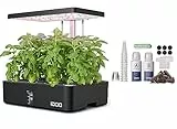 iDOO Giardino Intelligente con LED Lampada da Coltivazione, Giardino Idroponica da Interno, Timer Automatico, Smart Garden con 12 baccelli, Altezza Regolabile, Nero