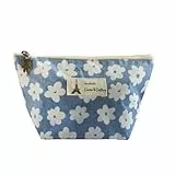 La Rosa Productos Profesionales Borsa per trucco | Borsa per cosmetici | Borsa per trucco da viaggio | Borsa per pennelli portatile | Borsa per trucco con motivo floreale con torre Eiffel - Blu