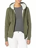 Amazon Essentials Giacca con Cappuccio a Cerniera Intera in Pile Foderata in Sherpa (Taglie Forti Disponibili) Donna, Verde Oliva Puntinato, L