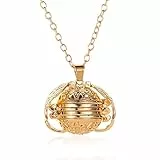 Sttiafay Collana creativa con medaglione da donna, multistrato, apribile, con ciondolo a forma di ali dorate, regalo di compleanno per bambini e bambine