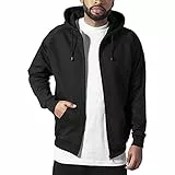 Urban Classics Felpa con cappuccio e cerniera, Felpa con Cappuccio, Uomo, Nero (Black 7), 5XL Plus