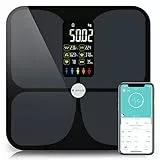 LEPULSE Bilancia Pesapersone Digitale, Bilancia Impedenziometrica Professionale Lescale F4, Smart Bilancia Massa Magra e Grassa BMI 15 Indici, Bilancia Pesapersone Professionale con App