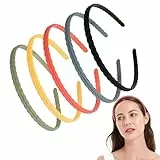 5 Pcs Cerchietti Semplici Fasce per Capell Fasce plastica Colorata Antiscivolo Capelli moda fasce Raggazza,Capelli Colorata Antiscivolo,Capelli in plastica con dente unisex per donne e ragazze 8 mm