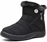 Gaatpot Stivali Donna Stivaletti Invernali Scarpe Cotone Outdoor Stivali da Neve Caldo Peluche Nero 36 EU