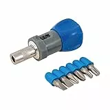 Silverline Set di cacciavite a cricchetto tozzo con 6 inserti