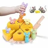 YGJT Giocattoli Montessori di Legno per Bambini 1 Anno, Giocattoli di Abilità Motorie Montessori，Puzzle di Legno Creativi, Regalo di Compleanno