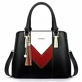 Pomelo Best Borsa Donna Borsa a mano Donne Borse a spalla Borse a tracolla Borse Tote in PU Pelle,Elegante design a forma di V, Perfetto per lavoro, vita quotidiana, Natale e feste ecc (Nero)