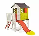 Smoby - Casetta Su Palafitte, 7600810800, 2 Anni, con Scivolo, Scaletta e Barriera di Protezione, Trattamento Anti Uv