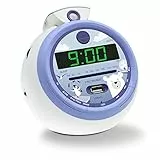 Metronic Iceberg FM Radio sveglia USB Proiezione Dual Allarme 477344, Viola