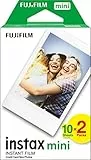 Fujifilm 16386016 Instax Mini Film Pellicola Istantanea per Fotocamere Instax Mini, Formato 46x62 mm, Confezione da 20 Foto