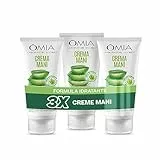 Omia Crema Mani Eco Bio con Aloe Vera del Salento, Crema Mani Idratante e Riparatrice per un Trattamento Intensivo, Assorbimento Rapido, Non Unge, Confezione da 3 Pezzi, Flaconi da 75 ml