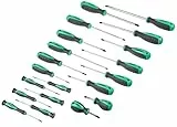 Marchio Amazon - Denali Set di cacciaviti con testa a croce, Torx e a taglio, 20 pezzi, Colore Nero, Argento, Grigio
