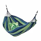 Relaxdays Amaca da Esterno, Amaca XXL Matrimoniale, Portatile, Indoor & Outdoor, in Cotone, LP 150x272cm, Blu-Verde