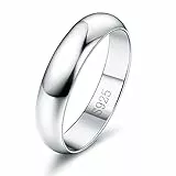 Diamday Anello Argento 925 per Donna Uomo Fedine Fidanzamento Semplice Ferma Anello Argento Anello Mignolo Donna Fedi Nuziali Anniversario Gioielli Regali 4MM 12