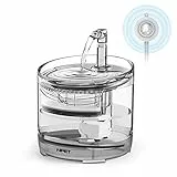 NPET Fontanella per Gatti con Sensore di Movimento, Trasparente Cani Gatti Fontana con Pompa Super silenziosa, Fontana d'acqua con 2 Filtro a Carbone Attivo, capacità 1,5 L WF050TP