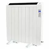 LODEL RA8 - Radiatore elettrico programmabile 1200 W, riscaldamento rapido, con telecomando, uso ideale ≤1 ore, +/- 12-19 m², Bianco