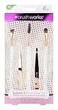 Brushworks HD Set di Lusso di Pennelli e Pinzette per Sopracciglia, Rose Gold
