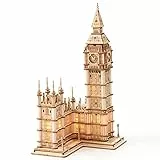 Rolife Puzzle 3D Legno per Bambini e Adulti Modellismo da Costruire Vintage Kit Modello 220 Pezzi, Big Ben, Nessuna batteria nella confezione
