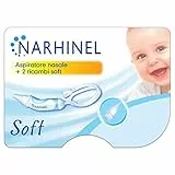 Narhinel Aspiratore Nasale per Neonato e Bambini con 2 Ricambi Soft, Aiuta a Liberare il Naso Chiuso, rimuovendo delicatamente le secrezioni nasali