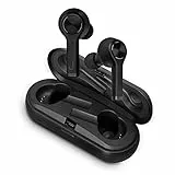JAZ SBS Auricolari True Wireless Stereo NOTE, cuffiette in metallo per musica e chiamate, auricolari neri con comandi touch, base di ricarica, archetti in silicone, cavo USB-C per ricarica inclusi