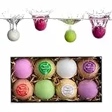 TranquilBeauty Set regalo bombe da bagno con oli essenziali - 8X - Biologiche/Vegane/Fatte a mano per un'esperienza straordinaria di bagnoschiuma (2x rosa 2x menta 2x cocco 2x lavanda, 80 g)