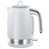 Russell Hobbs Bollitore acqua Elettrico, 1.7 L, 2400 W, Filtro Anticalcare rimovibile e lavabile, Energy saving ok, Inspire Bianco, 24360-70