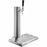 VEVOR Torre della Birra alla Spina Non Tossica Acciaio Inossidabile con Rubinetto Singolo con Vassoio Antigoccia 12 x 7 x 0,75 Pollici Erogatore della Torre della Birra Peso dell'Articolo 11,02 Libbre