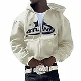 Felpa con Cappuccio Uomini e Donne con Lo Stesso Paragrafo elpe Hip Hop Gotico a Maniche Lunghe Personalità Tendenza Casual Hip-Hop Pullover Hooded Maglione Giacca Cardigan Y2K Streetwear Sweatshirt