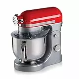 Ariete 1589 Impastatrice Planetaria Moderna, 1600 Watt, 11 velocità, 5.5 Litri, 3 accessori per impastare, amalgamare e montare. Rosso