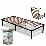 Evergreenweb - Rete Letto Singolo 80x190 a Doghe in Legno, Ortopedica con 6 Piedi Smontabili, Struttura portante in Ferro, Pieghevole Base da Incasso per tutti tipi di Letti e Materassi, Modello APPLE