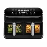 CHEFREE Friggitrice ad aria 8L con doppio cestello, 8 programmi, LED Touch Screen, 2400W Friggitrice senza olio, a ridotto contenuto di olio e a risparmio energetico, AFW20