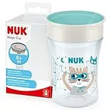 NUK 10255604 Magic Cup bicchiere antigoccia | Bordo anti-rovesciamento a 360° | 8+ mesi | Senza BPA | 230 ml | gatto blu