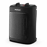 Pro Breeze Mini Termoventilatore Ceramico 2000W - 3 impostazioni di calore e modalità ventola con protezione contro il surriscaldamento e il ribaltamento. Per l'uso in Ufficio, Casa o Terrazza – Nero