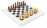 Small Foot Small Foot-11395 Scacchiera Dama e Scacchi, Legno, 2 Giochi Classici in 1, Gioco da Tavolo Giocattoli, Multicolore, 11395