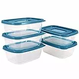 EFISH Contenitore refrigerato in plastica rettangolare da 5 pezzi.Scatola per alimenti,set di contenitori,contenitori per alimenti,500 ml per scatola