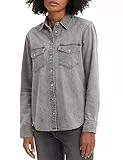 Levi's Essential Western Z1694 Gray Stonewash, Camicia Donna, Essential Western Z1694 - Slavato Grigio, S