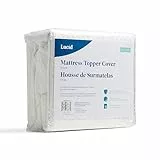 LUCID Fodera per Topper, morbido e traspirante, antiscivolo, lavabile in lavatrice - Topper non incluso – 90 x 200 cm, 7,5 cm