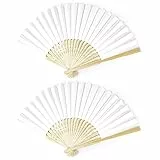 Flytianmy 2 ventagli di carta pieghevoli, per matrimoni, feste estive, decorazione della casa, colore: bianco
