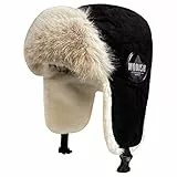 Uktunu Prova di Vento Cappelli Inverno Unisex Cappello con Paraorecchie Caldo Pelliccia Artificiale Antivento Calore per Ski Inverno in Bicicletta, Nero