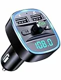 VOODII Trasmettitore FM Bluetooth 5.3 per Auto, Adattatore MP3 Audio Radio Musica Supporta U Disk/TF Card, 2 Porte USB, Chiamata Vivavoce