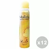 MALIZIA Set 12 Deodorante Donna Vanilla 100 Ml. Spray Cura Del Corpo