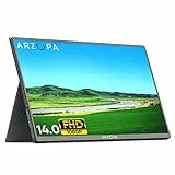 ARZOPA Monitor Portatile, 14 Pollici Portable Monitor, 1920x1080 FHD, IPS con HDMI/Type-C/USB-C, Mini Schermo Portatile, Doppio Altoparlante Integrato per laptop/PC/Mac/PS5 /Xbox