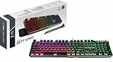 MSI Vigor GK71 Sonic Red FR Tastiera Gaming Meccanica,AZERTY FR,Switches Sonic Red,Tasti ClearCaps,Scorciatoie multimediali, Poggiapolsi Ergonomico, Mystic Light, USB 2.0, Full Size Nero