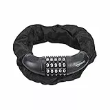 Amazon Basics - Catena con lucchetto, per bicicletta, con combinazione a 5 cifre, 97,2 cm, nero, confezione singola