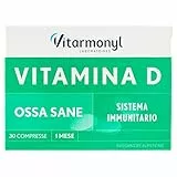 VITARMONYL - VITAMINA D - Integratore a base di vitamina D3 - Per il normale assorbimento di calcio e fosforo - Favorisce ossa normali, funzione muscolare e sistema immunitario - 30 compresse