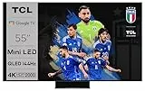 TCL 55C841, TV Mini LED 55”, pannello QLED 144Hz, 4K Ultra HD, Google TV (Dolby Vision & Atmos, audio Onkyo 2.1, Controllo vocale hands-free, compatibile con Google Assistant & Alexa)
