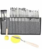 Zawaer Set Pennelli Pittura, 28 Pezzi Pennelli per Dipingere,Pennelli Acquerello Professionali,Nylon Pennelli per Dipingere Bambini con Spatola, Pennello Pittura per Acrilico,Acquerello,Gouache e Olio