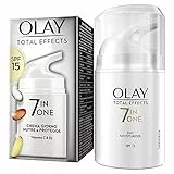 Olay/ Olaz Crema Viso Giorno Total Effects 7in1, Idratante , con SPF15 e Vitamine Antiossidanti C e B3, Pelle Nutrita e Protetta in un Unico Passaggio, Dosatore e Scatola Riciclabili, 50ml