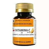 LABOTTEGADEGLIINTEGRATORI - Vitamina C da Ascorbato Acerola e Rosa Canina 60 Compresse Masticabili 1 al dì | Meno Acida | Assorbimento più rapido | Senza Glutine e Lattosio | 500 mg