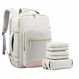 LOVEVOOK Zaino da Viaggio Aereo Bagaglio a Mano, Impermeabile Zaini Trolley Bagaglio Donna 40L Cabin Max per Ryanair Easyjet, Grande Zaino Porta PC 17 Pollici Valigia Borsa a Zainetto Grigio
